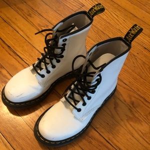 1460 Pascal Dr. Martens White Lace Up Boots